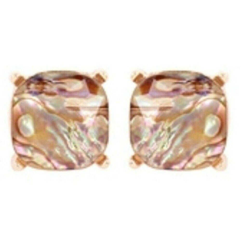 Earrings Glass Cushion Post Alabaster Creamy Brown
